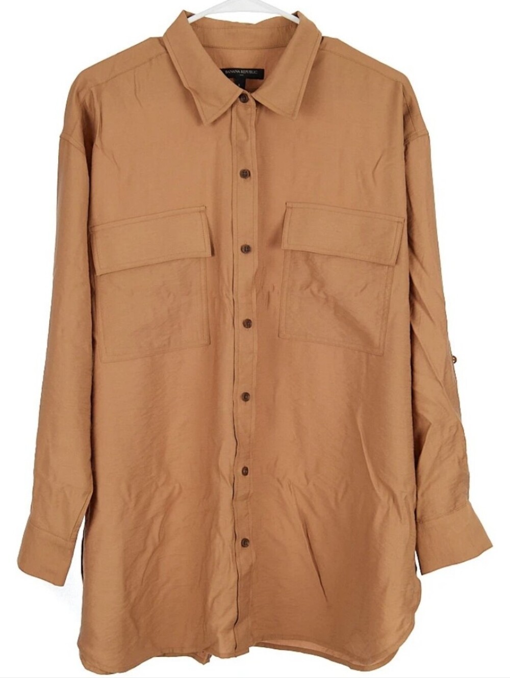 Banana Republic Button Front Long Sleeve Utility Shirt W/Dual Chest Pockets